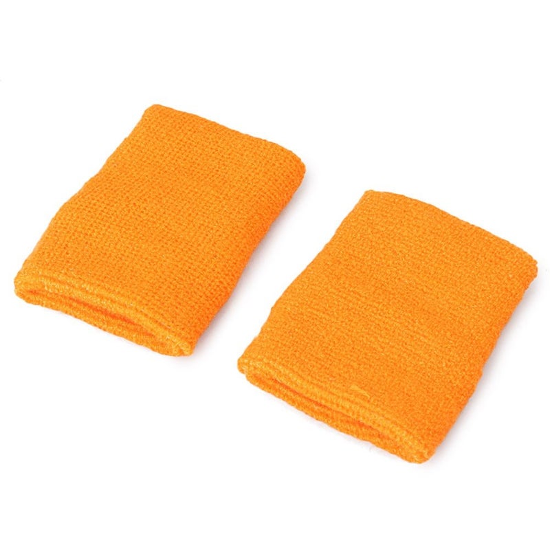 Mallofusa 10 Pack Colorful Sports Basketball Football Absorbent Wristband Party Outdoor Activity (Orange) - Image 5
